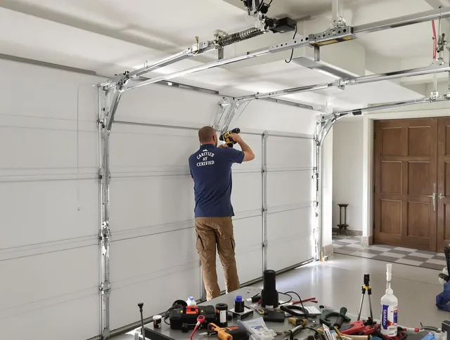 Parma Heights Garage Door Repair certified technician performing precision garage door repair in Parma Heights
