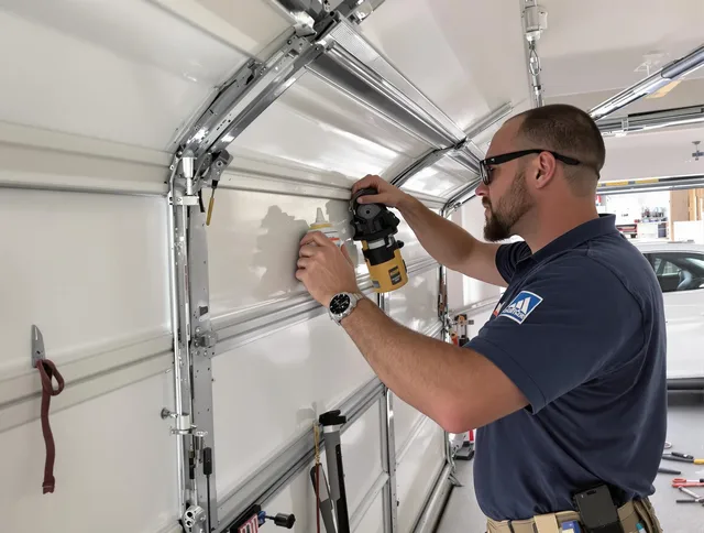 Parma Heights Garage Door Repair technician quieting a noisy garage door in Parma Heights