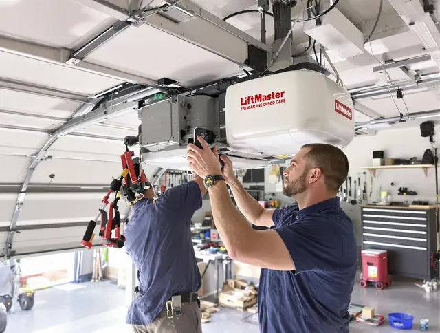 Parma Heights Garage Door Repair technician performing advanced diagnostics on garage opener in Parma Heights