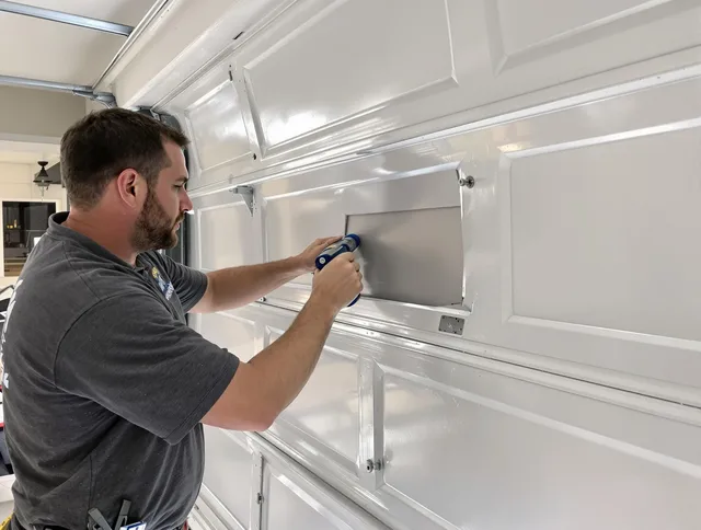 Garage door panel repair by Parma Heights Garage Door Repair in Parma Heights